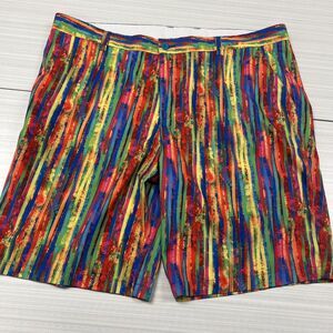 Men's Hreski Multicolor Stripes Performance Golf Shorts Size 40